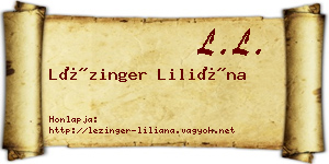 Lézinger Liliána névjegykártya